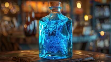 Sticker - 250ml flask filled with vivid blue liquid