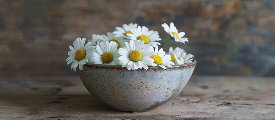 Aufkleber - Bowl with daisies provides copy space image.