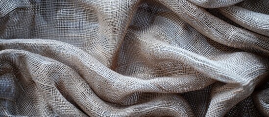 Aufkleber - Burlap textured natural gray fabric, perfect for flat lay with a copy space image, ideal for wallpapers.