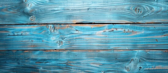 Fototapete - Blue wooden texture background panel with copy space image.