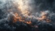 © Sunshine - A captivating image of a dramatic cloudscape featuring fiery highlights and dark shadows, creating a stormy and intense atmosphere.