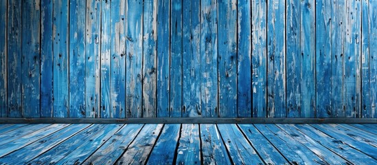 Aufkleber - Beautiful classic blue wooden wall with copy space image.