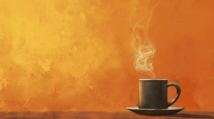 Wall Mural - Brewing coffee with empty mug room for text