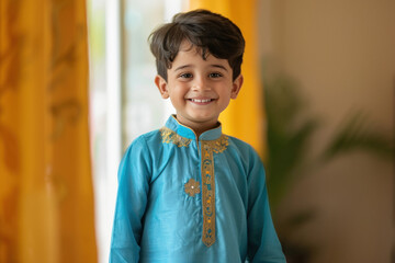 Canvas Print - cute indian boy wearing traditional kurta