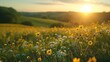 © rachmat - Sun-dappled fields in tranquil countryside