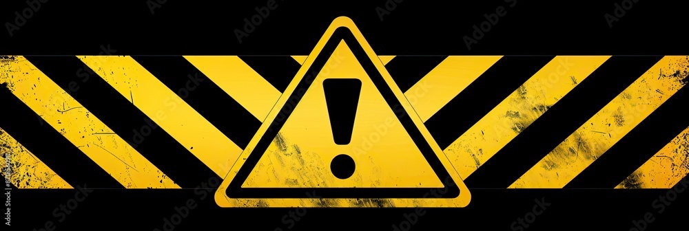 Yellow and Black Caution Sign with Exclamation Mark Stock Illustration ...