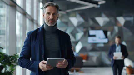 Wall Mural - The businessman with tablet