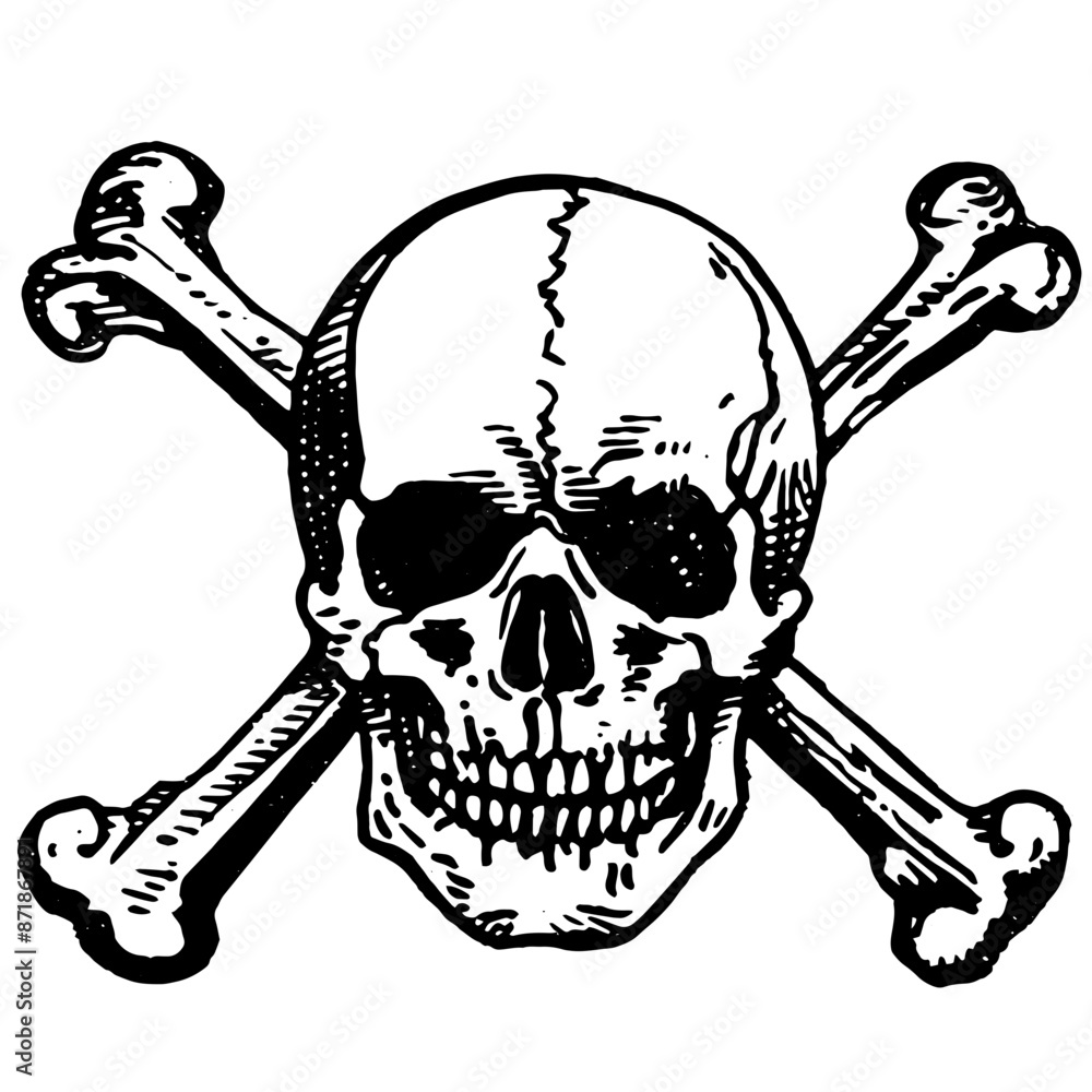 Skull And Bones Pirate Symbol Svg Vector Transparent Background Png