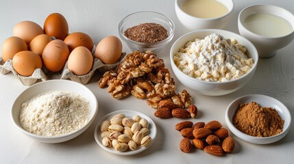 Sticker - Italian Homemade Cake Ingredients Eggs Sugar Flour Butter Pine Nuts Walnuts Hazelnuts Almonds