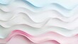 © Boraryn - White empty background with pastel pink and light blue multi layers wavy lines frame. Abstract geometric background with blank white copy space for text