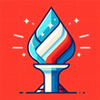 © Galeno - flat design olympic torch triangular flame divided three parts colored blue white red inspired french flag