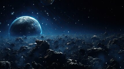 A blue planet in space