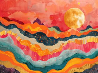 Wall Mural - Abstract colorful painting