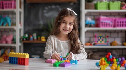 Wall Mural - The girl in the playroom