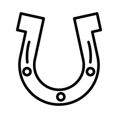 Wall Mural - Horseshoe linear logo mark in black and white