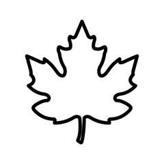 Wall Mural - Maple leaf linear logo mark in black and white