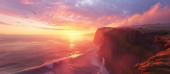 Wall Mural - Cliffs Bathed in the Golden Hour