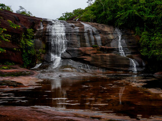 Chet Si Waterfall in the rainforest, Bueng Kan Province, Thailand