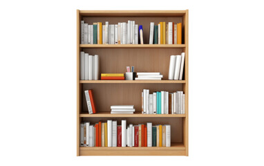 Wall Mural - Minimalist Wall-mounted bookshelf isolated on transparent background