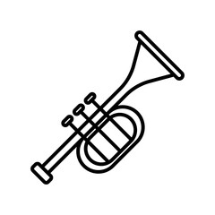 Wall Mural - Trumpet linear logo mark in black and white