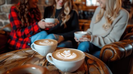 Wall Mural - Cozy Friends with Lattes