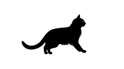 Wall Mural - Silhouette of a cat jumping