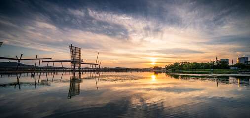 Sticker - Stunning Sunset Over Tranquil Lake