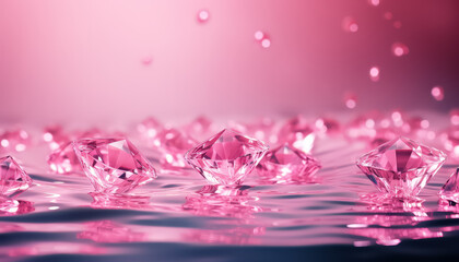 Wall Mural - A pink diamond is on a pink background