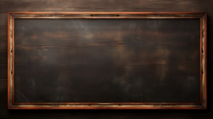 Wall Mural - Dark Wooden Frame on Wood Background