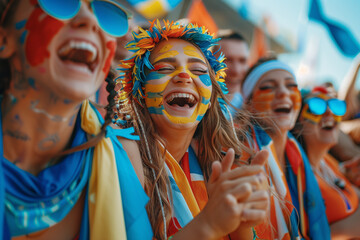 Wall Mural - Portrait of football fan during euro 2024.