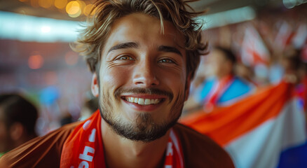 Wall Mural - Portrait of football fan during euro 2024.