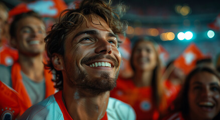 Wall Mural - Portrait of football fan during euro 2024.