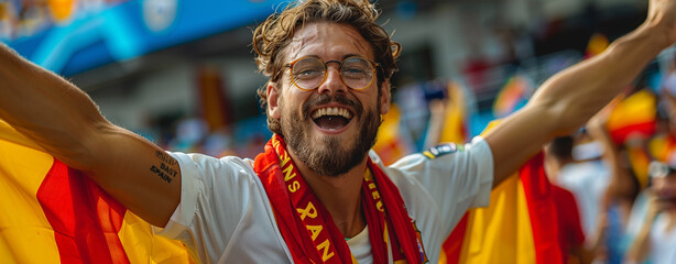 Wall Mural - Portrait of football fan during euro 2024.