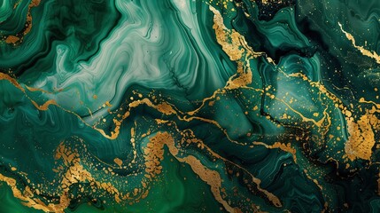 green marble texture with golden accent background