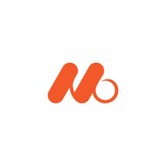 Sticker - letter nb curl cute simple logo vector