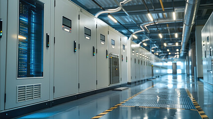 Poster - Cooling installation on a data center. Generative AI.