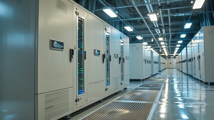 Poster - Cooling installation on a data center. Generative AI.