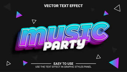 3d music party editable text effect