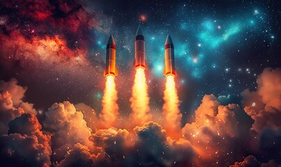 Wall Mural - happy independence day banner design, firework rockets.stock image