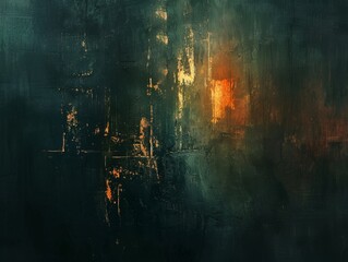 A high-end, dark abstract scene with a sense of depth, rich textures, and an elegant, sophisticated color scheme 