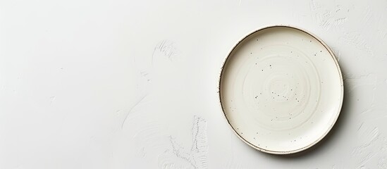 Aufkleber - Top view of an empty plate on a white background with copy space image.