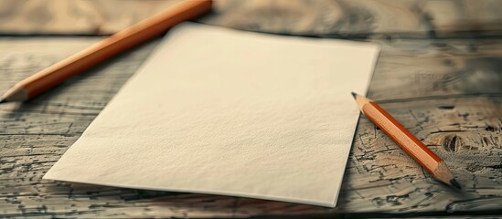 Fototapete - Close-up image of a blank note paper with copy space image in the background.