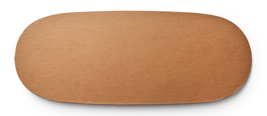Leinwandbilder - An oval brown kraft paper label on a white background with a clipping path, shot from above to create a space for adding text. The image features copy space.