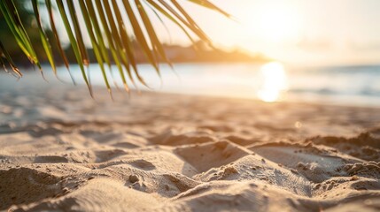 Wall Mural - Golden Sand Beach at Sunset