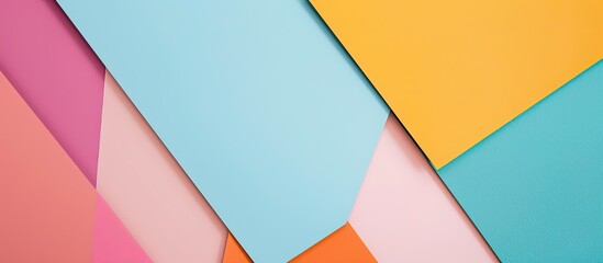 Poster - A colorful geometric design provides a delightful backdrop for your text or graphics, featuring soft, pastel hues with ample copy space image.
