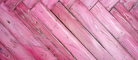 Aufkleber - Pink wooden parquet texture with copy space image.