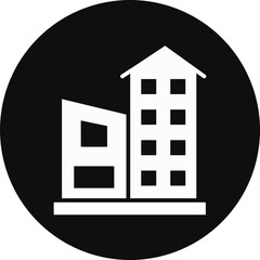 Sticker - Residential Glyph Black Circle Icon