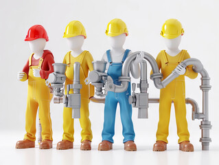 Plumber in a 3D cartoon figure graphic