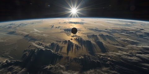 Wall Mural - Solar Eclipse From Space