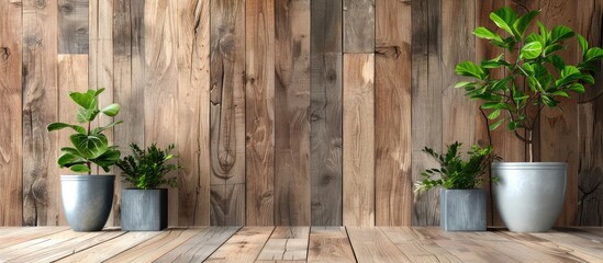 Canvas Print - Interior design showcasing a wooden texture with copy space image.